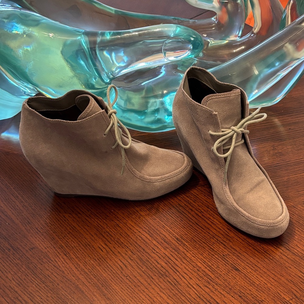 DV by Dolce Vita Tan Suede Wedge Boots